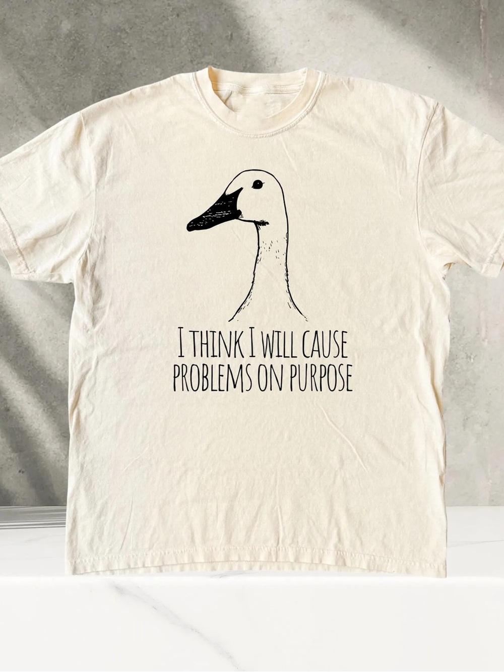 Duck Jeans Subcategory Inference Shirt, Funny Minimalist Graphic Tee - Off white
